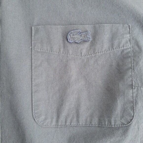LACOSTE Classic Button Down Shirt Navy Blue Sz L - Picture 5 of 9